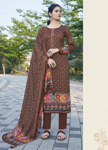 Garb This Designer Long Length Suit In Lovely Color.Its Pretty Designer Digital Bandhej Printed With Khatli Work Top Is Jam Satin Based Paired With Cotton Bottom And Chinon Fabricated Dupatta Which Gives An Attractive To The Suit.