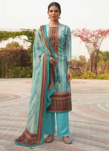 Garb This Designer Long Length Suit In Lovely Dusty Color.Its Pretty Designer Digital Printed With Swaroski Work Top Is Jam Satin Based Paired With Cotton Bottom And Muslin Fabricated Dupatta Which Gives An Attractive To The Suit.