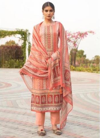 Garb This Designer Long Length Suit In Lovely Dusty Color.Its Pretty Designer Digital Printed With Swaroski Work Top Is Jam Satin Based Paired With Cotton Bottom And Muslin Fabricated Dupatta Which Gives An Attractive To The Suit.