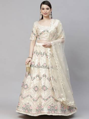 Looking This Wedding Partywear Heavy Designer Lahenga Choli In Georgette And Dupatta Net In Fabricated Beautified With Attrective Multy Thread,Sequance With Gota Patti  Embroidery And Diamond Work.Buy Now. 