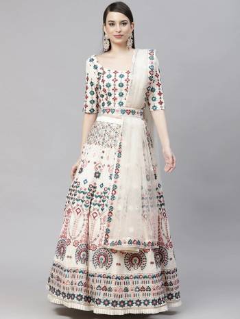 Looking This Wedding Partywear Heavy Designer Lahenga Choli In Georgette And Dupatta Net In Fabricated Beautified With Attrective Multy Thread,Sequance With Gota Patti  Embroidery Work With Belt.Buy Now. 