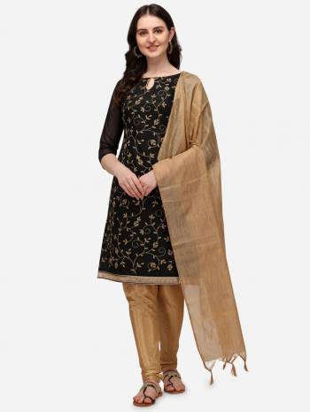 Designer This Suits In Lovely Color.Its Pretty Top Is Chanderi Based Paired Bottom Santoon And Art Silk Fabricated Dupatta Are Embroidery Designer Work. Which Gives An Attractive To The Dress.