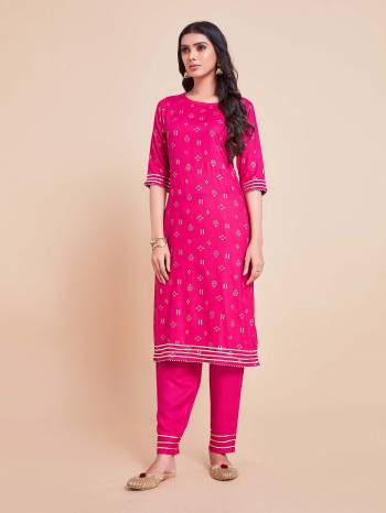Garb This Readymade Long Dress In Fine Color Top And Bottom Are Rayon Fabricated Beautified With Designer Foil Printed. It Is Light In Weight And Easy To Carry All Day Long. 