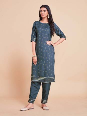 Garb This Readymade Long Dress In Fine Color Top And Bottom Are Rayon Fabricated Beautified With Designer Foil Printed. It Is Light In Weight And Easy To Carry All Day Long. 