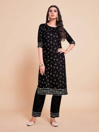 Garb This Readymade Long Dress In Fine Color Top And Bottom Are Rayon Fabricated Beautified With Designer Foil Printed. It Is Light In Weight And Easy To Carry All Day Long. 