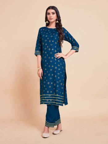 Garb This Readymade Long Dress In Fine Color Top And Bottom Are Rayon Fabricated Beautified With Designer Foil Printed. It Is Light In Weight And Easy To Carry All Day Long. 