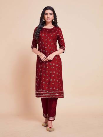 Garb This Readymade Long Dress In Fine Color Top And Bottom Are Rayon Fabricated Beautified With Designer Foil Printed. It Is Light In Weight And Easy To Carry All Day Long. 
