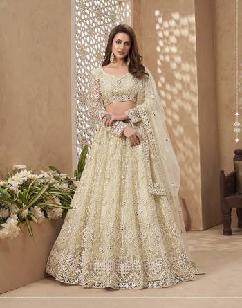 Garb This Designer Lehenga Choli In Fine Color Fabricated On Net Beautified Fabric Lahenga Choli With Designer Heavy Cotton Thread,Mette Embroidery Work.Buy Now. 