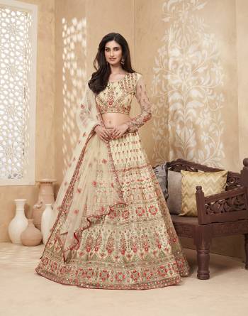 Garb This Designer Lehenga Choli In Fine Color Fabricated On Net Beautified Fabric Lahenga Choli With Designer Heavy Thread,Sequance,Mette Embroidery Work.Buy Now. 