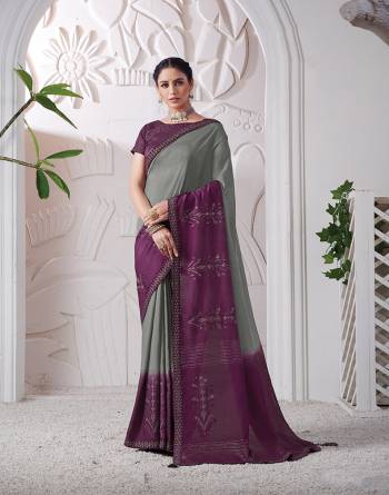 Garb This Partywear Stylist Designer Fine Colour Saree Paired With Blouse.This Saree Are Viscose Silk And Blouse Are Raw Silk Fabric With Heavy Designer Embroidery Work. Buy This Pretty Saree Now.