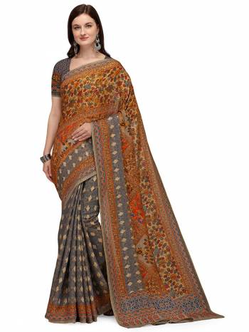 Garb This Pretty Elegant Looking Designer Saree In Fine Color Paired With Blouse. This Saree And Blouse Are Art Silk Based Beautified With Digital Printed. Buy Now.