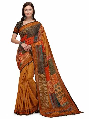 Garb This Pretty Elegant Looking Designer Saree In Fine Color Paired With Blouse. This Saree And Blouse Are Art Silk Based Beautified With Digital Printed. Buy Now.