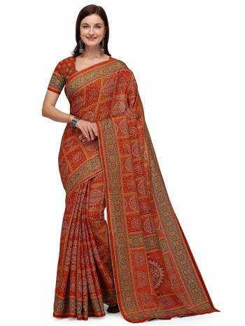 Garb This Pretty Elegant Looking Designer Saree In Fine Color Paired With Blouse. This Saree And Blouse Are Art Silk Based Beautified With Digital Printed. Buy Now.