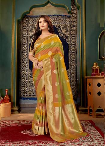 Bring out the true diva in you and reinvent your true self.Capture the exuberance of womanhood in its full glory that will bring out your fragility and femininity. Be your own style diva with this bright colored silk designer traditional saree. This lovely attire is looking extra beautiful with embelishment of weaving work. Comes with contrast unstitched blouse piece..