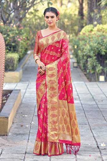 Here Is An Attractive? Saree Collection. This Saree And Blouse Fabricated on Organza Beautified With Woven Zari Work Buy This Pretty Saree Now.