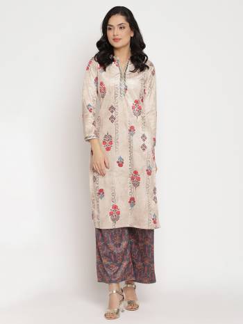 Garb This Readymade Kurti With Plazzo In Fine Color Top And Bottom Are Velvette Fabricated.Buy These Amazin Collection Now