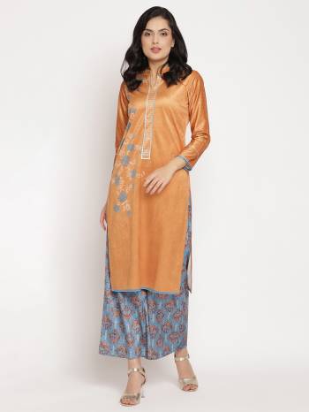 Garb This Readymade Kurti With Plazzo In Fine Color Top And Bottom Are Velvette Fabricated.Buy These Amazin Collection Now