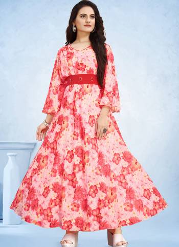Simple And Elegant Looking Designer Readymade Collection Is Here In Lovely Color Fabricated On Georgette. It Is Beautified With Plain Crushed. It Is Available In All Regular Sizes. Buy Now