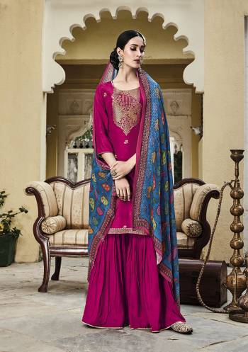 Look Pretty In This Very Beautiful Fancy Straight Suit In Beautifull Color. Its Top Is Viscose RussianSIlk With Viscose Santoon Bottom And Viscose Chinnon Dupatta.It Is Beautified With Very Pretty Embroidery Which Gives A Subtle Look To It.