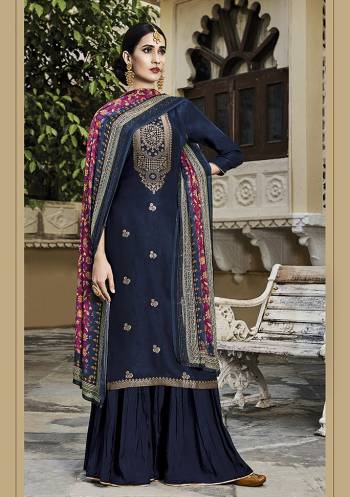 Look Pretty In This Very Beautiful Fancy Straight Suit In Beautifull Color. Its Top Is Viscose RussianSIlk With Viscose Santoon Bottom And Viscose Chinnon Dupatta.It Is Beautified With Very Pretty Embroidery Which Gives A Subtle Look To It.