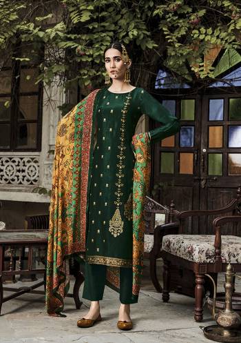 Look Pretty In This Very Beautiful Fancy Straight Suit In Beautifull Color. Its Top Is Viscose RussianSIlk With Viscose Santoon Bottom And Viscose Chinnon Dupatta.It Is Beautified With Very Pretty Embroidery Which Gives A Subtle Look To It.