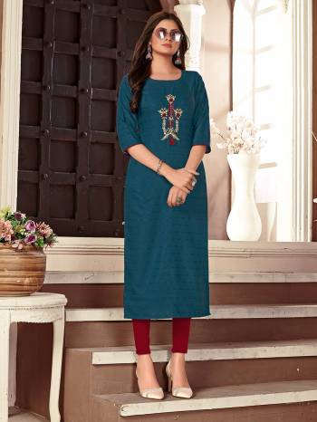 Grab This Very Pretty Readymade Kurti For Your Semi-Casual, College Or Work Place?In Lovely Color Fabricated On Viscose. Its Fabric Is Soft Towards And Ensures Superb Comfort all Day Long. Also It Is Available In All Regular Size, Choose As Per Your Desired Fit And Comfort.