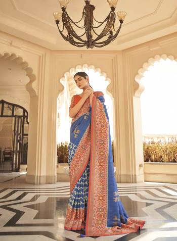 Become the subject of everyone's conversation by Dressing in this eye catching colored festive wear saree. This saree is made of silk fabric which is highlighted with beautiful Zari weaving digital print work as shown. This saree is comfortable to wear and care. Paired with unstitched fabric blouse piece which can be stitched as per your choice and requirement. You can wear this saree for festivals, regular social meets and other homely events. Pair it with traditionally stylish accessories to complete the look.