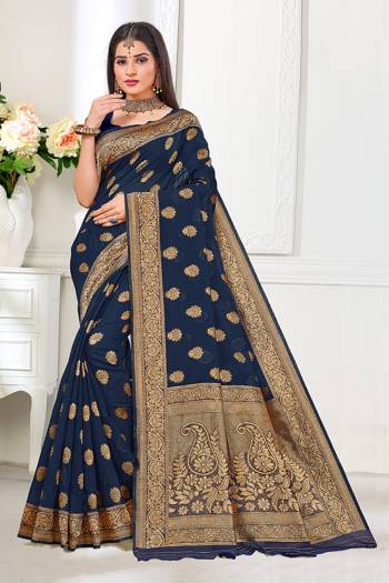 For A Proper Traditional Look, Grab This Pretty Saree In Beautifull?Color Paired With Lovely Colored Blouse. This Saree Is Fabricated On Cotton Silk Paired With Cotton Silk Blouse.