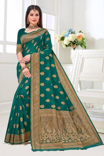 For A Proper Traditional Look, Grab This Pretty Saree In Beautifull?Color Paired With Lovely Colored Blouse. This Saree Is Fabricated On Cotton Silk Paired With Cotton Silk Blouse.