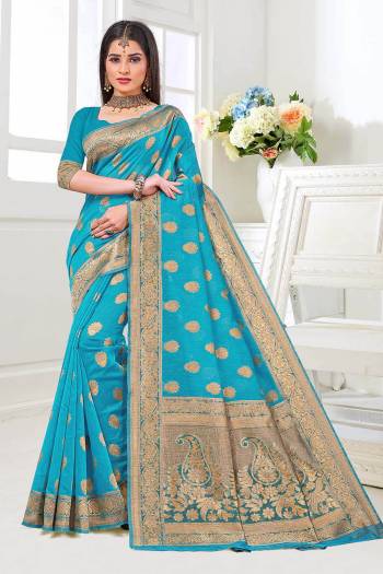 For A Proper Traditional Look, Grab This Pretty Saree In Beautifull?Color Paired With Lovely Colored Blouse. This Saree Is Fabricated On Cotton Silk Paired With Cotton Silk Blouse.