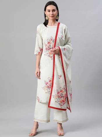 Here Is A Pretty Three-Piece Readymade Kurta Set On Beautifull Color. Its Kurti And Plazzo Are Fabricated on Crepe Beautified With Digital Prints.?