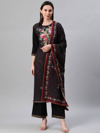 Here Is A Pretty Three-Piece Readymade Kurta Set On Beautifull Color. Its Kurti And Plazzo Are Fabricated on Crepe Beautified With Digital Prints.?