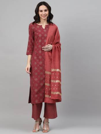 Here Is A Pretty Three-Piece Readymade Kurta Set On Beautifull Color. Its Kurti And Plazzo Are Fabricated on Rayon,Buy These Pretty Collection Now