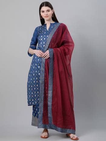 Simple And Elegant Looking Readymade Printed Suit Is Here In Lovely Color Paired With Petty Colored Dupatta. Its Top And Bottom Are Fabricated On Poly SIlk Paired With Fancy Dupatta.Buy These Casual Collection Now