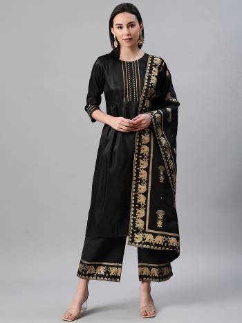 Simple And Elegant Looking Readymade Printed Suit Is Here In Lovely Color Paired With Petty Colored Dupatta. Its Top And Bottom Are Fabricated On Poly SIlk Paired With Fancy Dupatta.Buy These Casual Collection Now