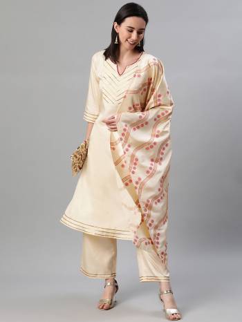 Simple And Elegant Looking Readymade Printed Suit Is Here In Lovely Color Paired With Petty Colored Dupatta. Its Top And Bottom Are Fabricated On Poly SIlk Paired With Fancy Dupatta.Buy These Casual Collection Now