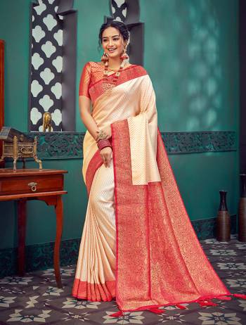 For A Proper Traditional Look, Grab This Pretty Saree In Beautifull?Color Paired With Lovely Colored Blouse. This Saree Is Fabricated On Cotton Silk Paired With Cotton Silk Blouse.