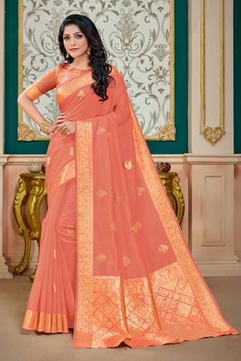 Grab This Pretty Saree In Beautifull?Color Paired With Lovely Colored Blouse. This Saree Is Fabricated On Cotton Silk Paired With Cotton Silk Blouse.