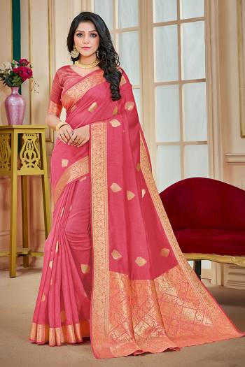 Grab This Pretty Saree In Beautifull?Color Paired With Lovely Colored Blouse. This Saree Is Fabricated On Cotton Silk Paired With Cotton Silk Blouse.