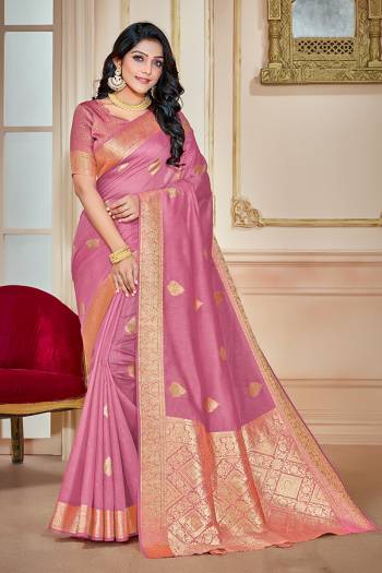 Grab This Pretty Saree In Beautifull?Color Paired With Lovely Colored Blouse. This Saree Is Fabricated On Cotton Silk Paired With Cotton Silk Blouse.