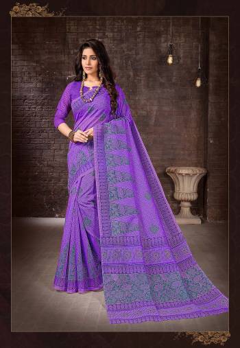 Enhance Your Personality In This Lovely Colored Designer Saree. This Saree?And Blouse Are Fabricated On Cottont Silk Beautified With Designer Printed. Buy This Pretty Saree Now.