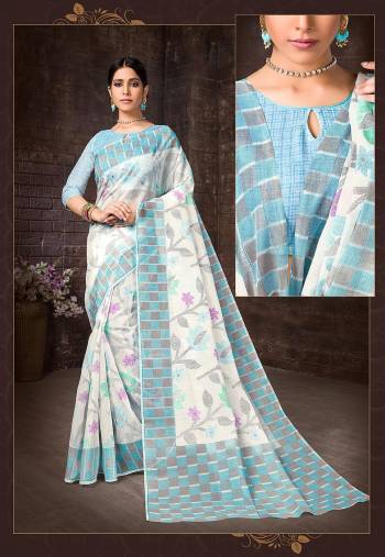 Enhance Your Personality In This Lovely Colored Designer Saree. This Saree?And Blouse Are Fabricated On Cottont Silk Beautified With Designer Printed. Buy This Pretty Saree Now.