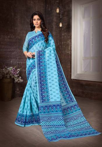 Enhance Your Personality In This Lovely Colored Designer Saree. This Saree?And Blouse Are Fabricated On Cottont Silk Beautified With Designer Printed. Buy This Pretty Saree Now.