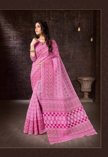 Enhance Your Personality In This Lovely Colored Designer Saree. This Saree?And Blouse Are Fabricated On Cottont Silk Beautified With Designer Printed. Buy This Pretty Saree Now.