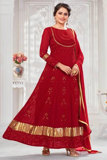 Look Pretty In This Very Beautiful Fancy Straight Suit In Beautifull Color. Its Top Is Georgette With Santoon Bottom And Chiffon Dupatta.It Is Beautified With Very Pretty Thread Sequance Embroidery Work.