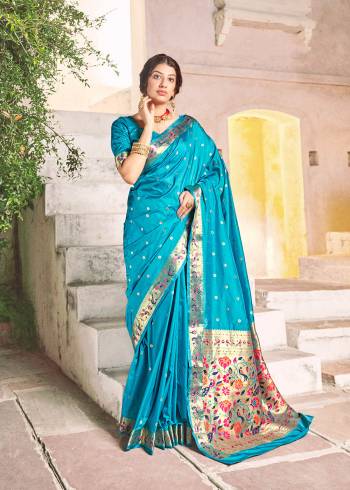 Attrective Look Pretty In This Beautifull Saree In Lovely Color Paired With Blouse. This Saree And Blouse Are Fabricated On Silk With Weaving Designer. Buy This Saree Now