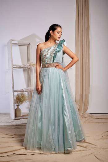 Flaunt Your Rich And Elegant Taste Wearing This Designer Readymade Long Gown In Fine Color. This  Pretty Gown Is Fabricated On Net Beautified With Designer Work. Its Fabric Is Soft Towards Skin And Easy To Carry All Day Long. 