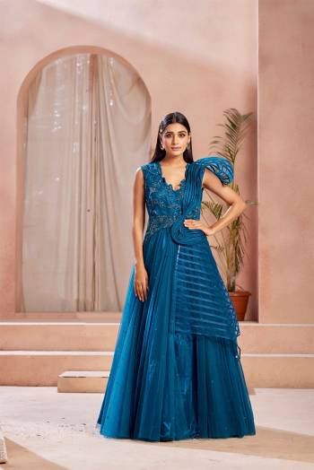 Flaunt Your Rich And Elegant Taste Wearing This Designer Readymade Long Gown In Fine Color. This  Pretty Gown Is Fabricated On Net Beautified With Designer Work. Its Fabric Is Soft Towards Skin And Easy To Carry All Day Long. 