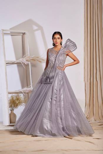 Flaunt Your Rich And Elegant Taste Wearing This Designer Readymade Long Gown In Fine Color. This  Pretty Gown Is Fabricated On Net Beautified With Designer Work. Its Fabric Is Soft Towards Skin And Easy To Carry All Day Long. 