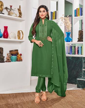 Garb This Designer Long Length Suit In Lovely Color.Its Pretty Designer Embroidery Work Top Is Georgette Based Paired With Santoon Bottom And Georgette Fabricated Dupatta Which Gives An Attractive To The Suit.